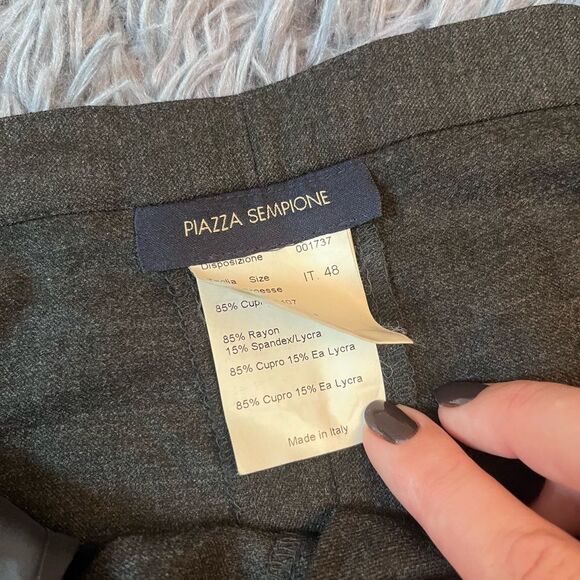 Piazza Sempione Dark Gray Wool Dress Pants Size L Made in Italy - Picture 3 of 6